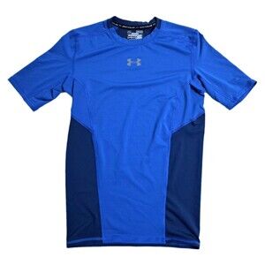 Under Armour Men's Medium Pure Blue HeatGear Compression Shirt Run Gym